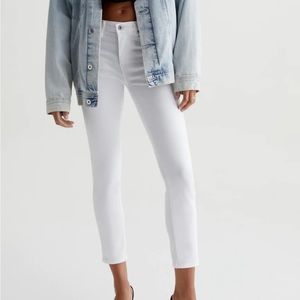 AG cigarette crop jean white size 27